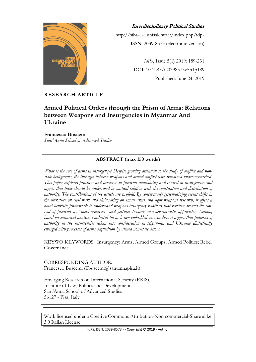 Relations Between Weapons and Insurgencies in Myanmar and Ukraine