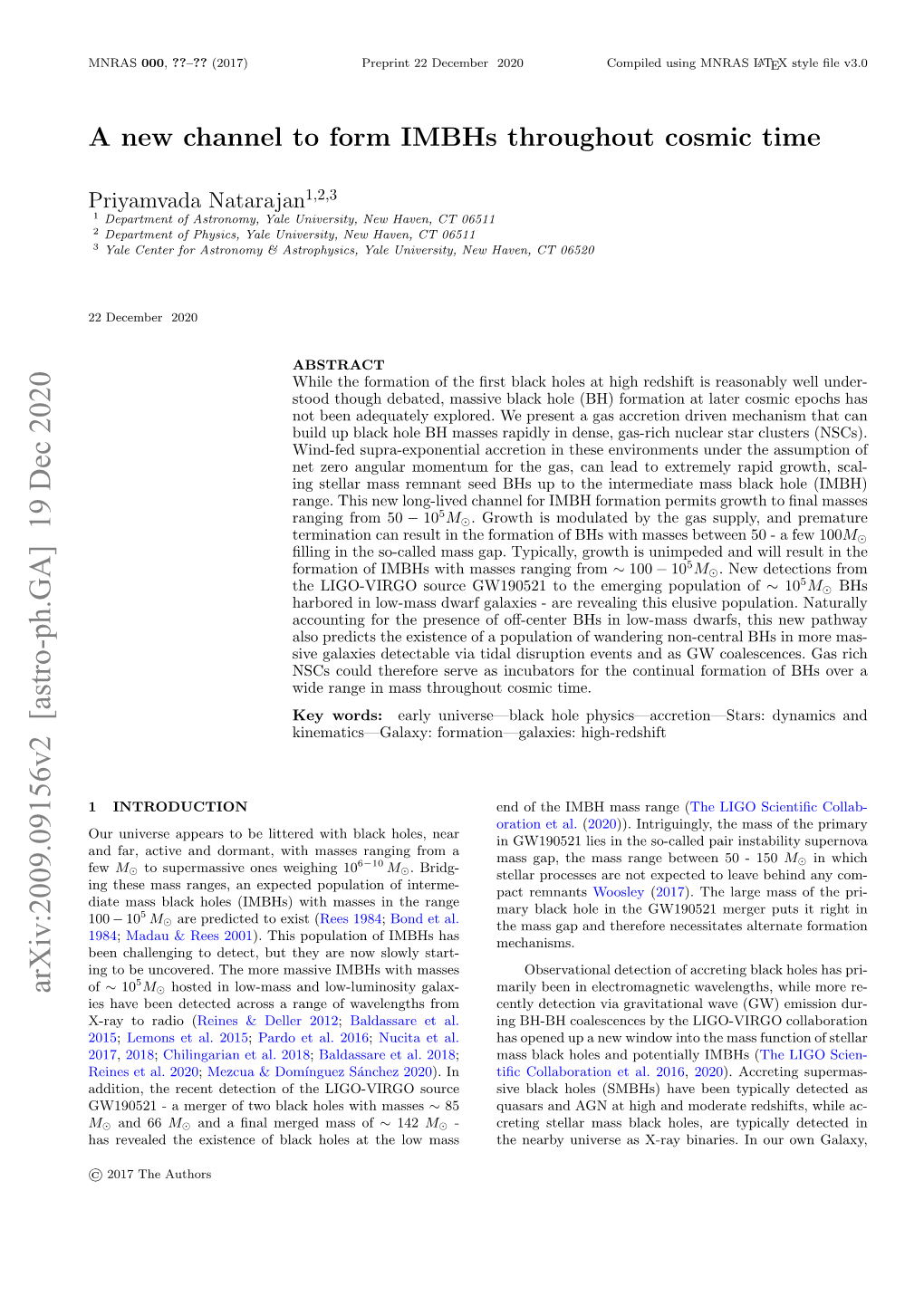 Arxiv:2009.09156V2 [Astro-Ph.GA] 19 Dec 2020