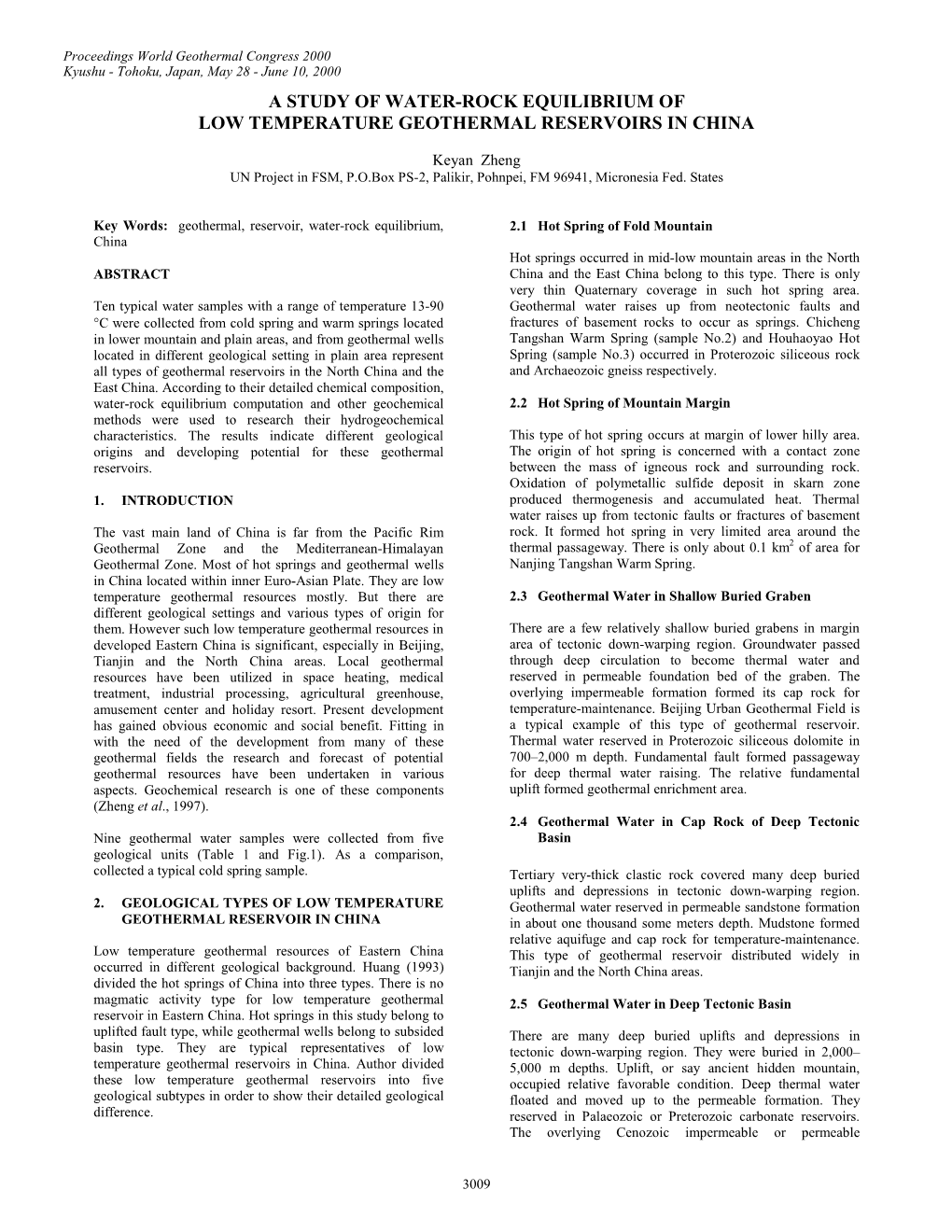 A Study of Water-Rock Equilibrium of Low Temperature Geothermal Reservoirs in China