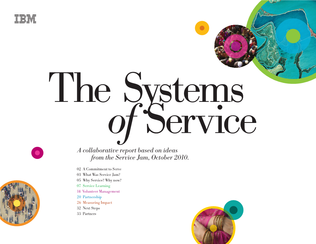 A Collaborative Report Based on Ideas from the Service Jam, October 2010