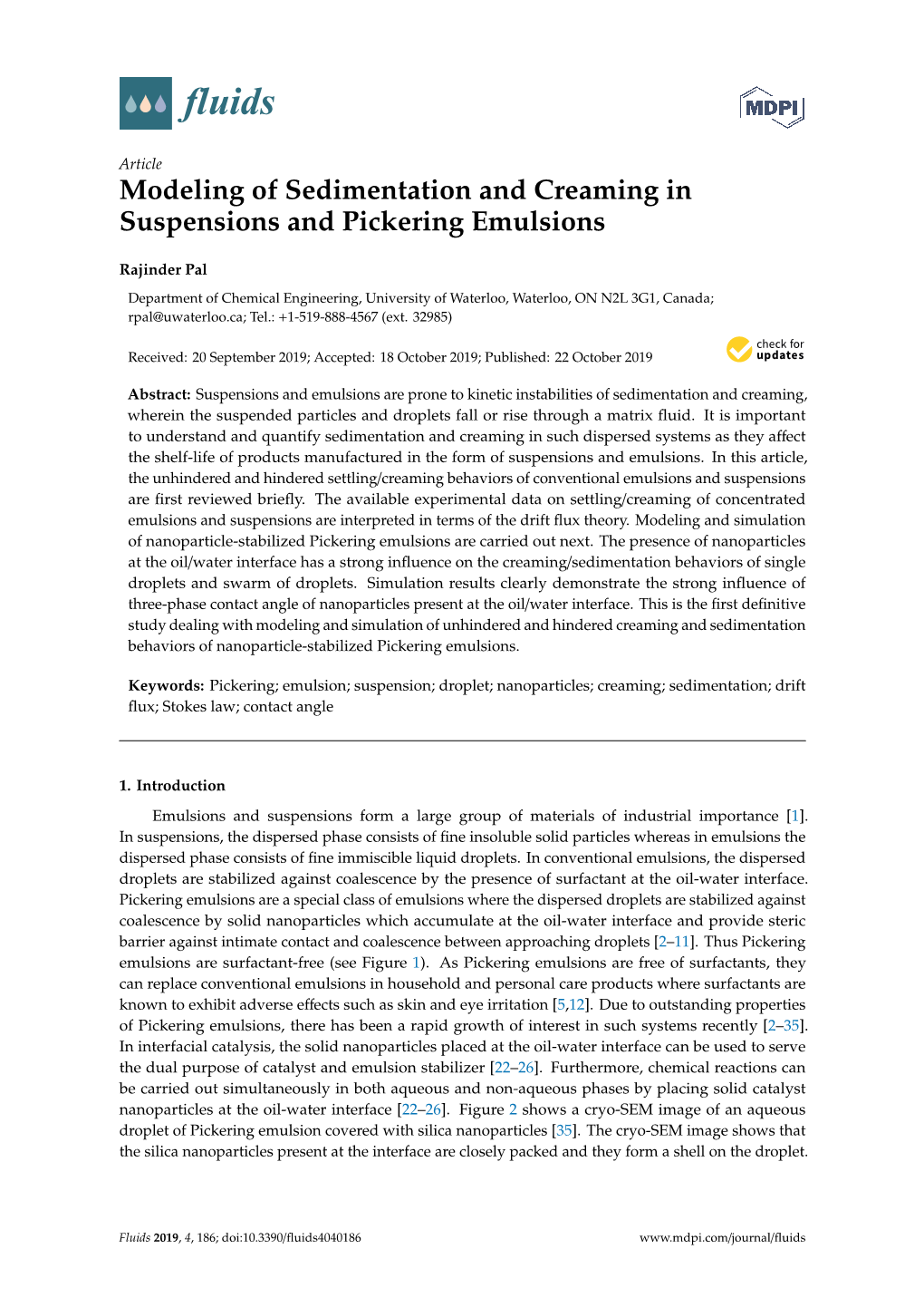 Modeling of Sedimentation and Creaming in Suspensions and Pickering Emulsions