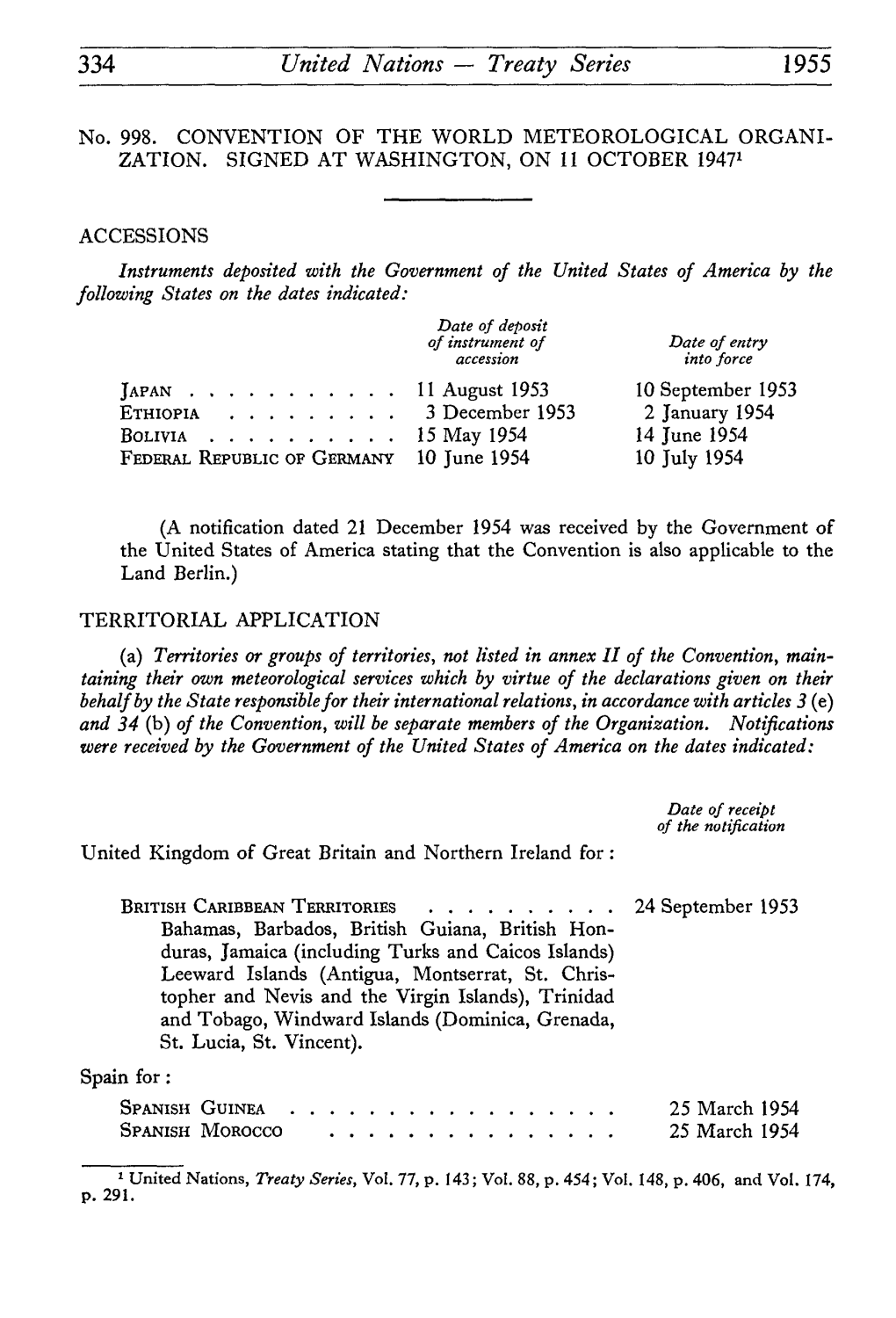 334 United Nations Treaty Series 1955