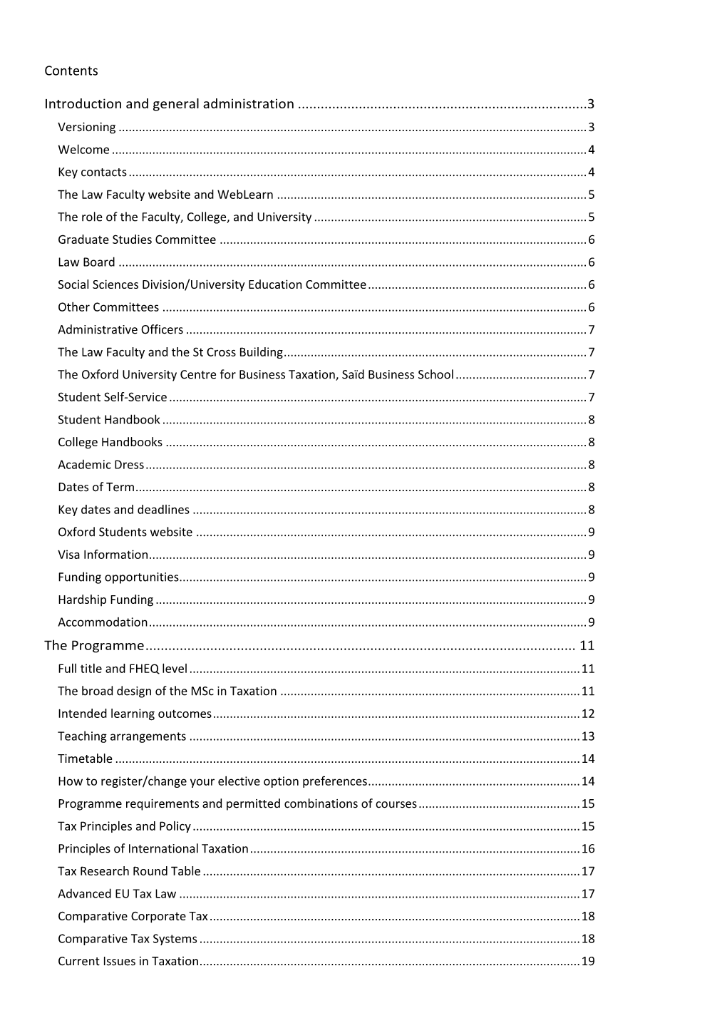 Msc in Taxation Handbook 2016-17