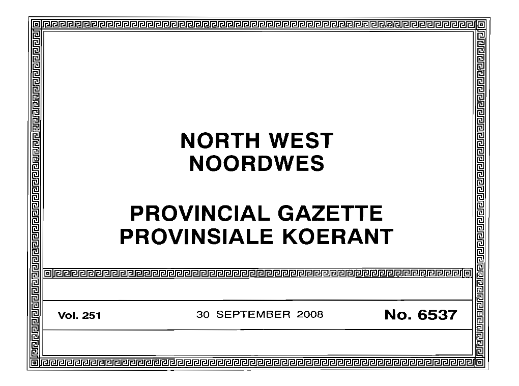 North West Noordwes Provincial Gazette Provinsiale