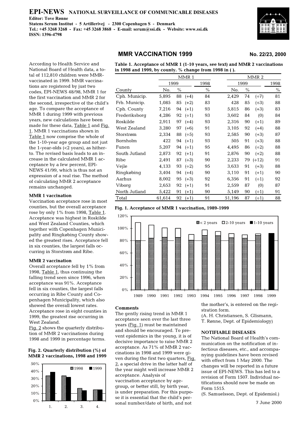 MMR VACCINATION 1999 No