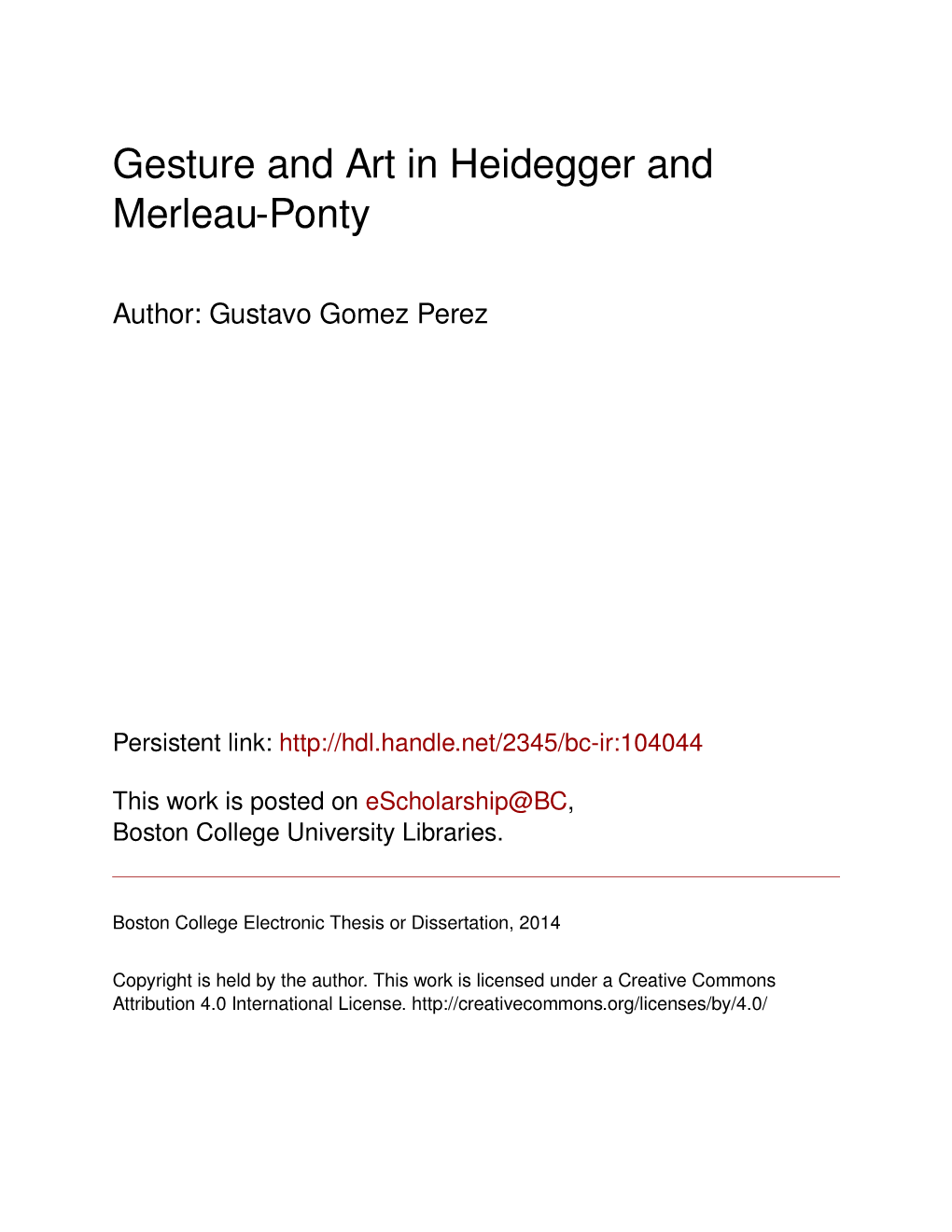 Gesture and Art in Heidegger and Merleau-Ponty