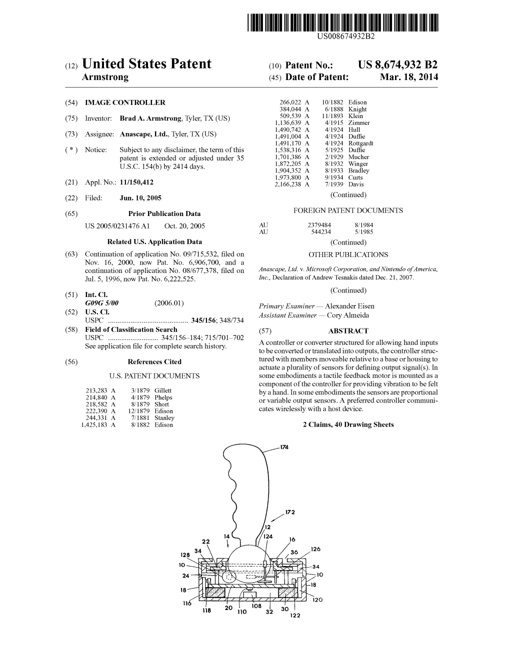 ELA, LEE US 8,674,932 B2 Page 2