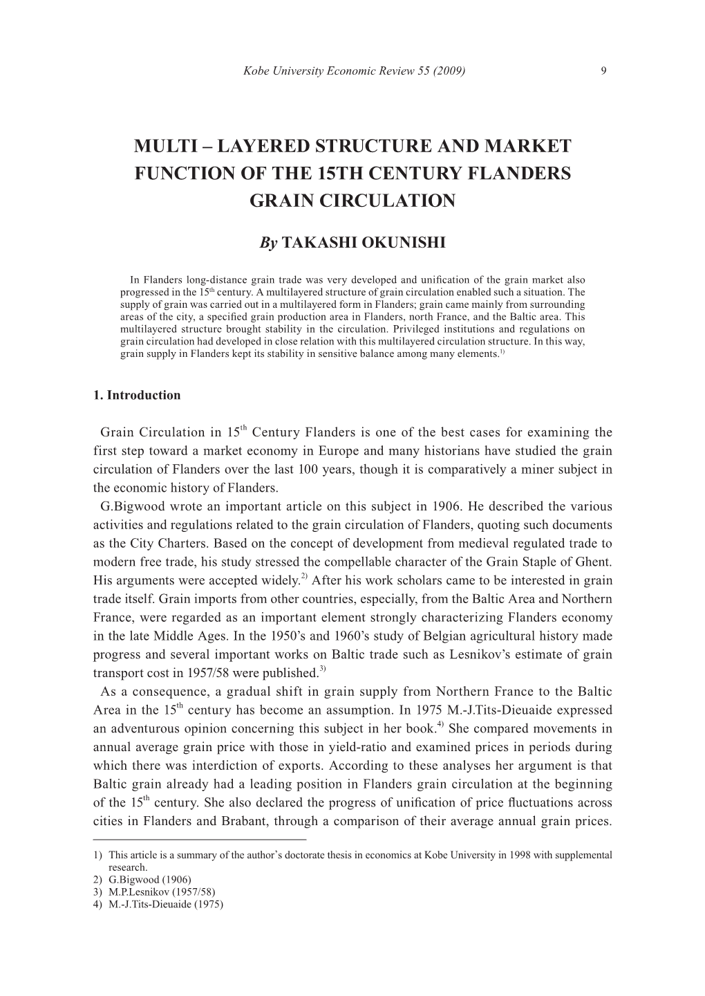 Layered Structure and Market Function of the 15Th Century Flanders Grain Circulation