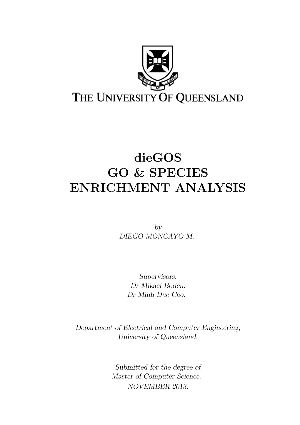 Diegos GO & SPECIES ENRICHMENT ANALYSIS