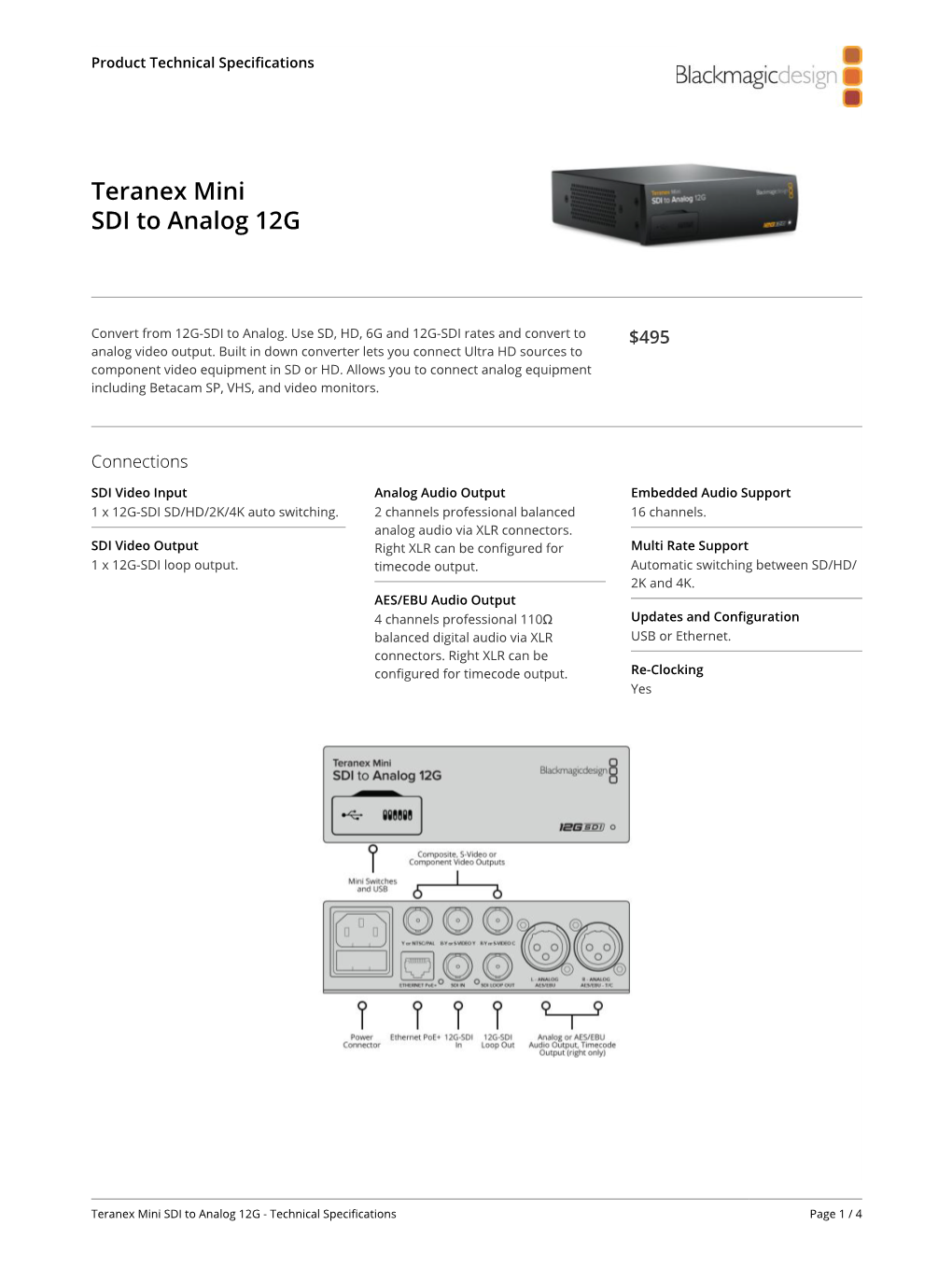 Teranex Mini SDI to Analog 12G