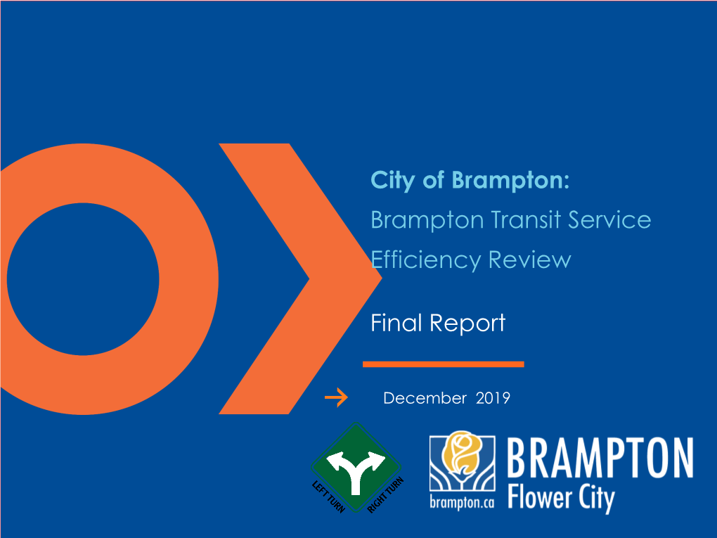 Brampton Transit Service Efficiency Review