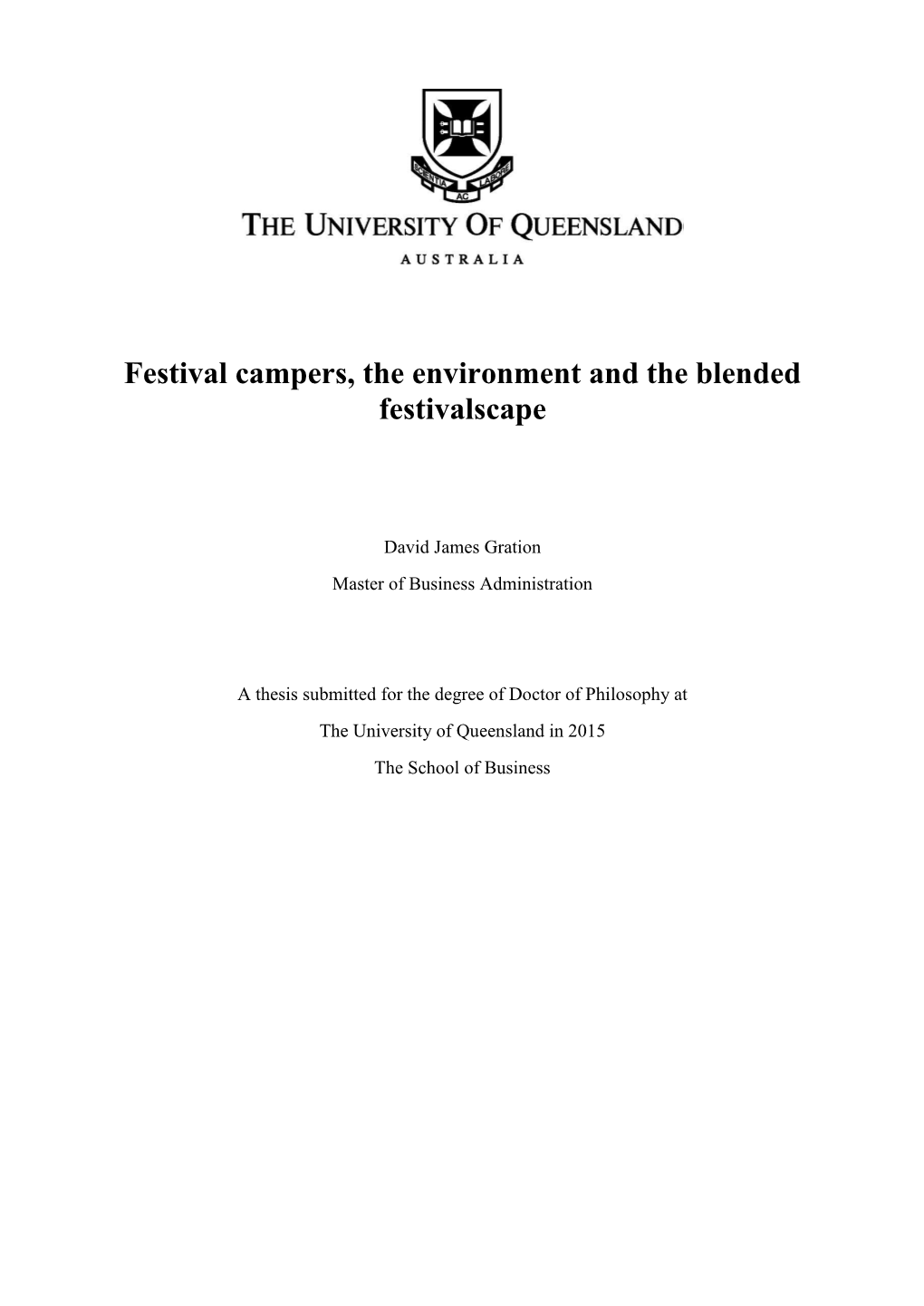 Festival Campers, the Environment and the Blended Festivalscape