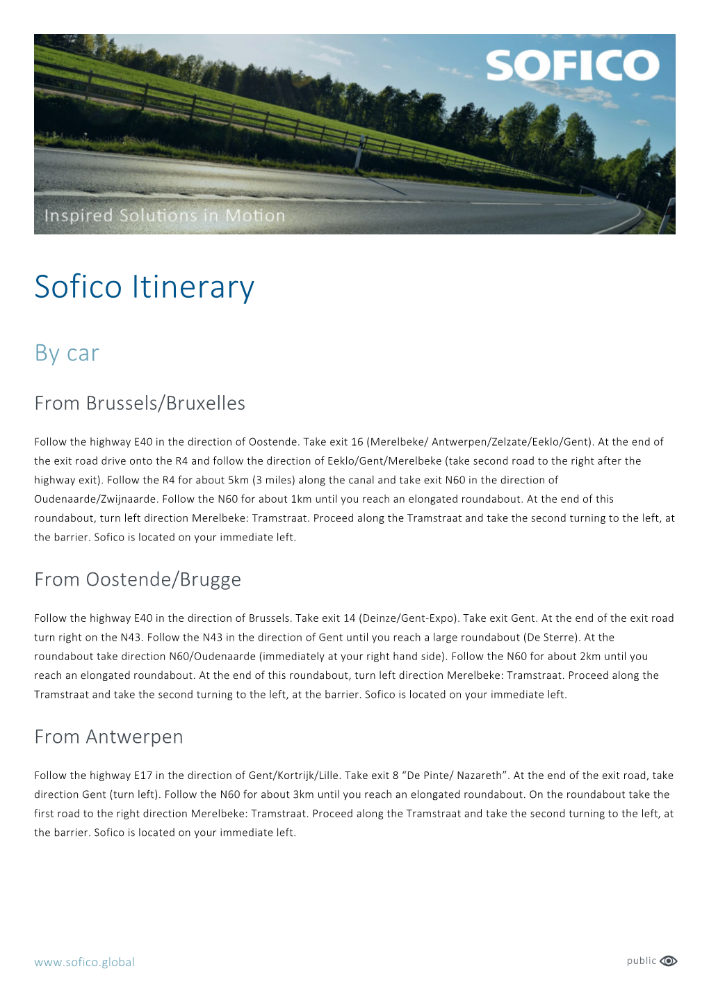 Sofico Itinerary