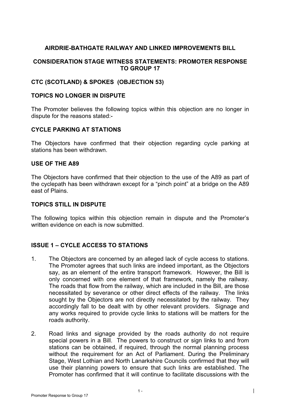 Airdrie-Bathgate Railway and Linked Improvements Bill