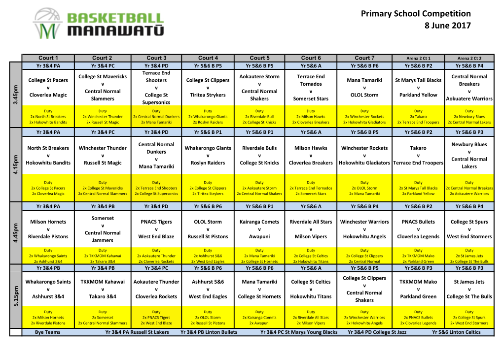 Primary School Competition 8 June 2017