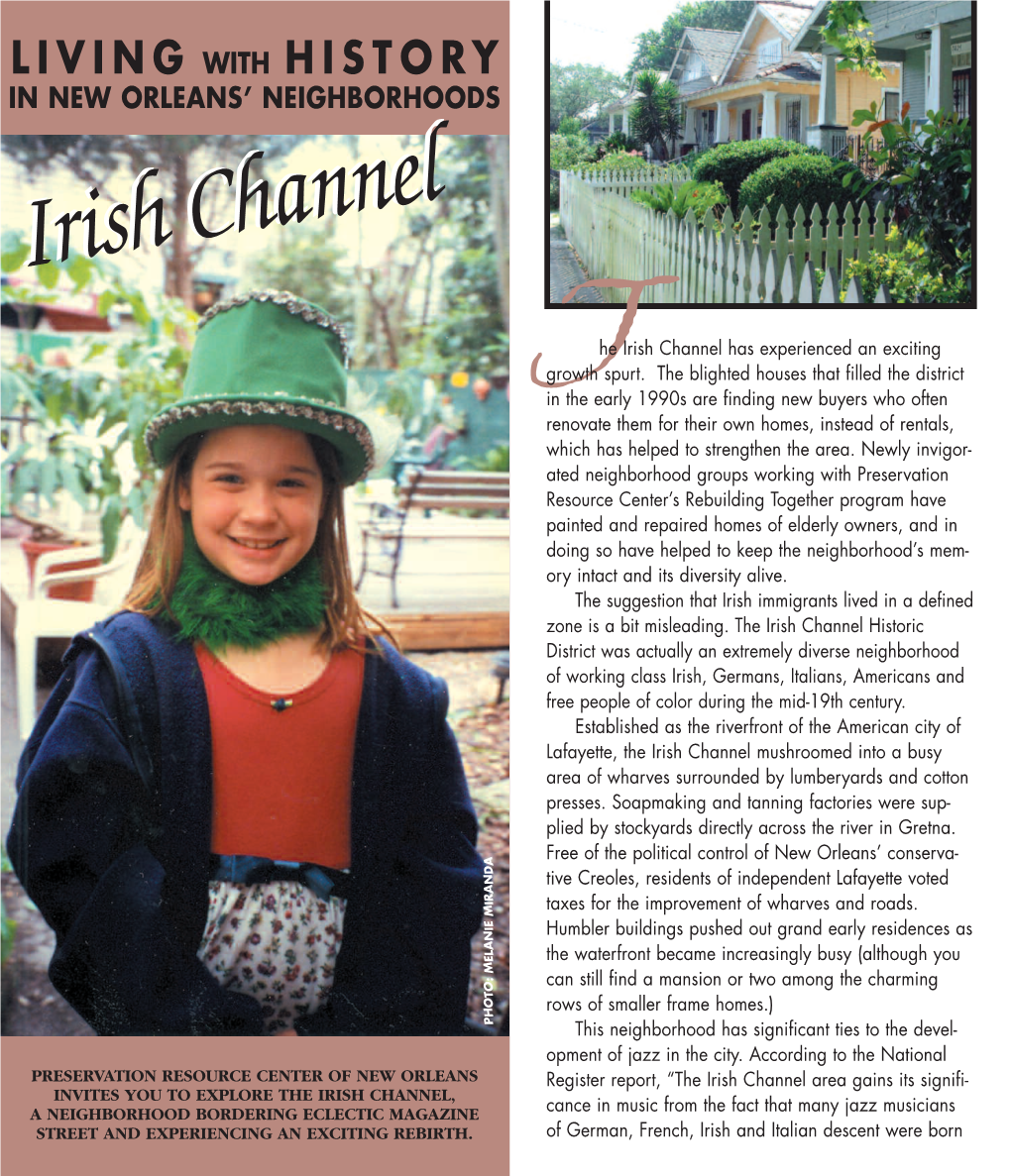 Irish Channel LIVING with HISTORY Neighborhood Association Irish Festival, St