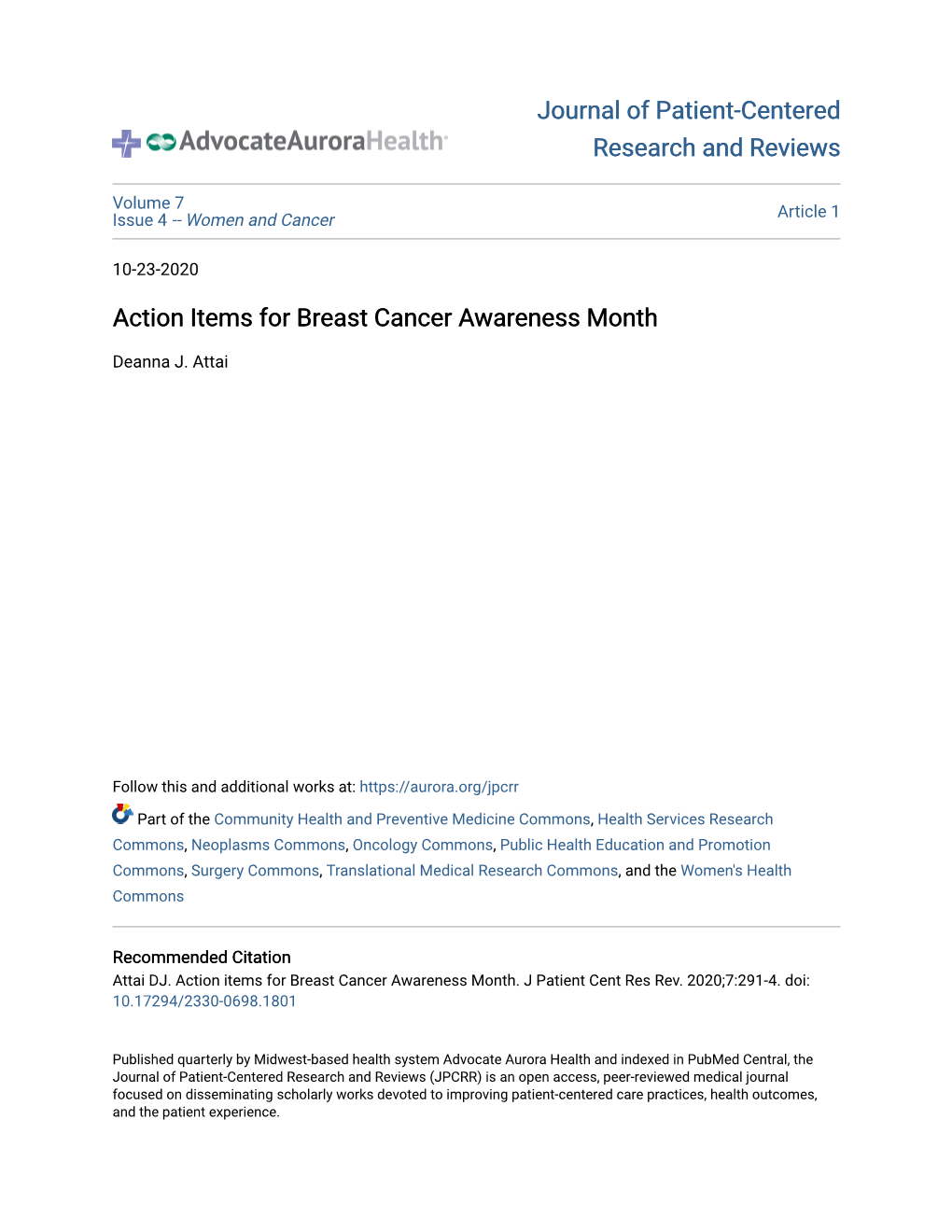 Action Items for Breast Cancer Awareness Month