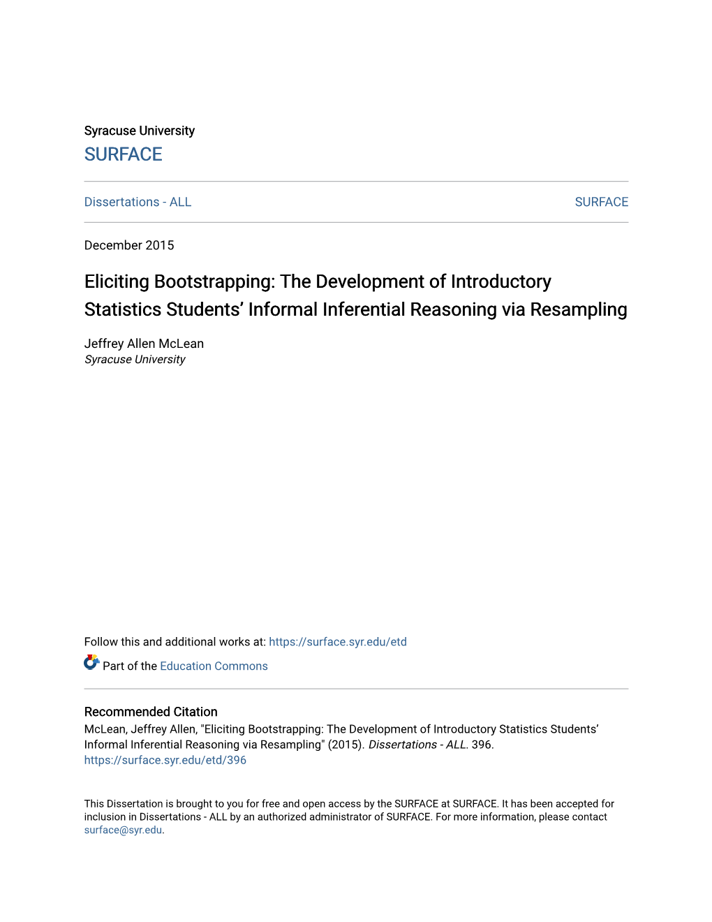 Eliciting Bootstrapping: the Development of Introductory Statistics Students’ Informal Inferential Reasoning Via Resampling