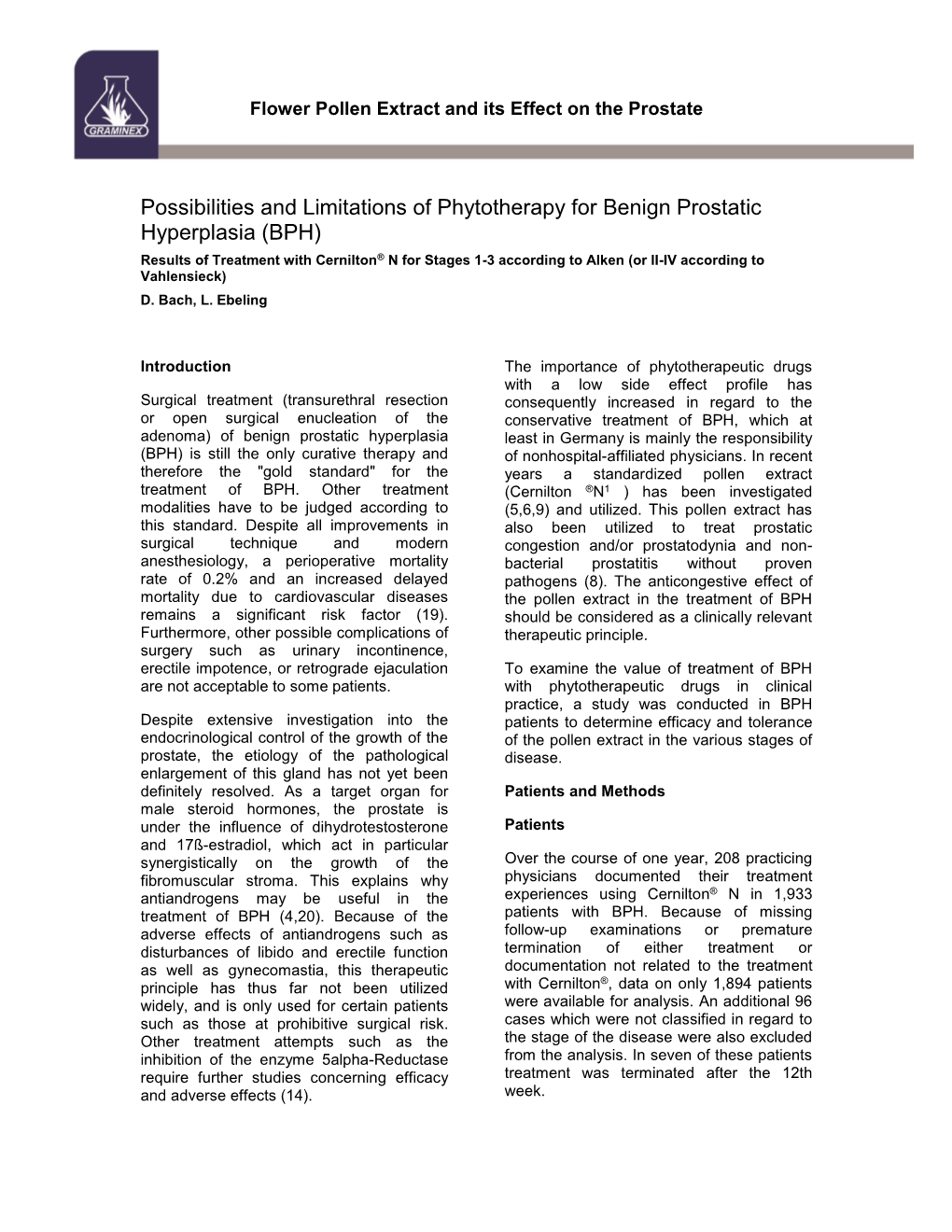 Possibilities and Limitations of Phytotherapy for Benign Prostatic