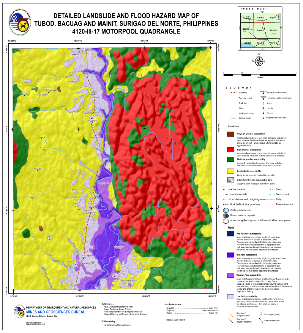 Detailed Landslide and Flood Hazard Map of Tubod, Bacuag and Mainit