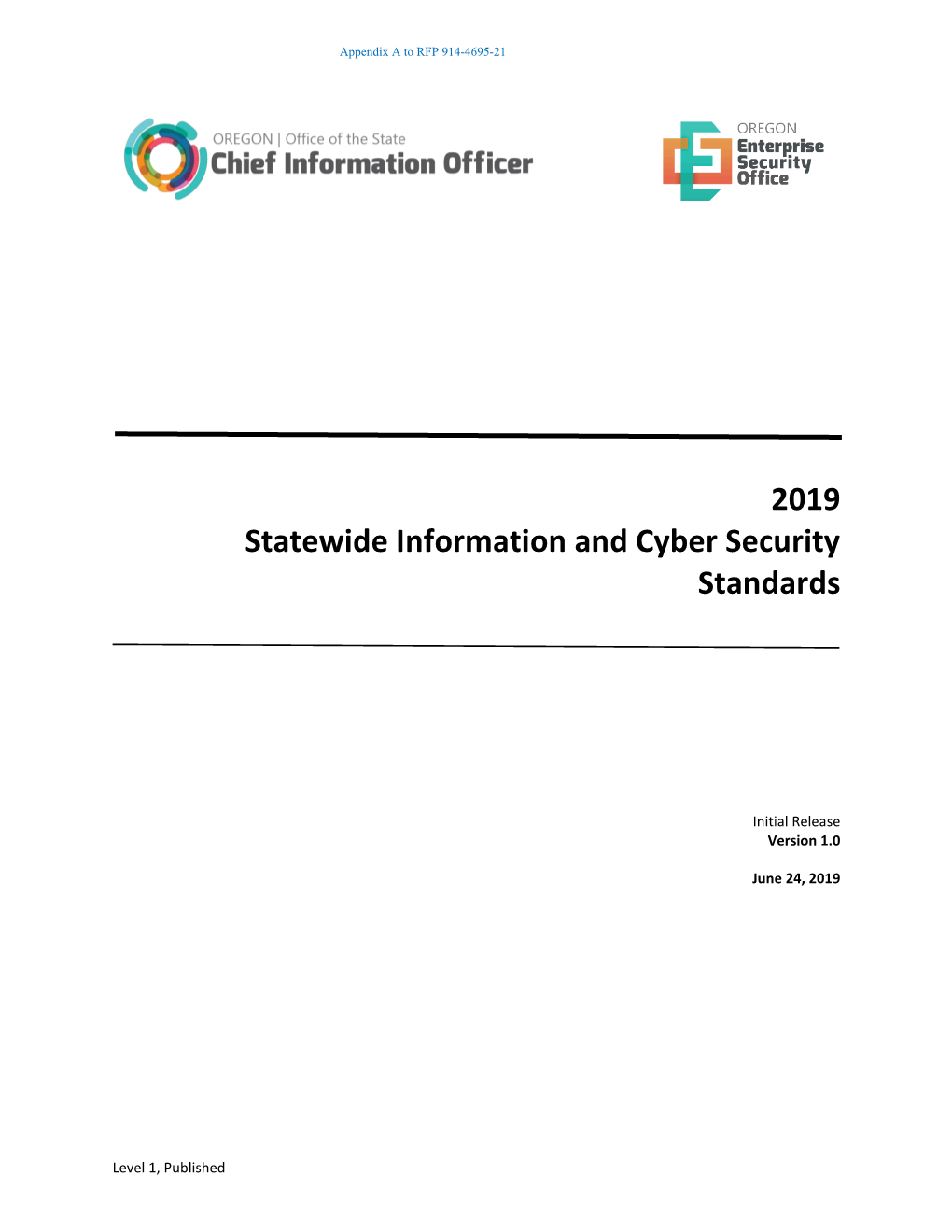 2019 Statewide Information and Cyber Security Standards