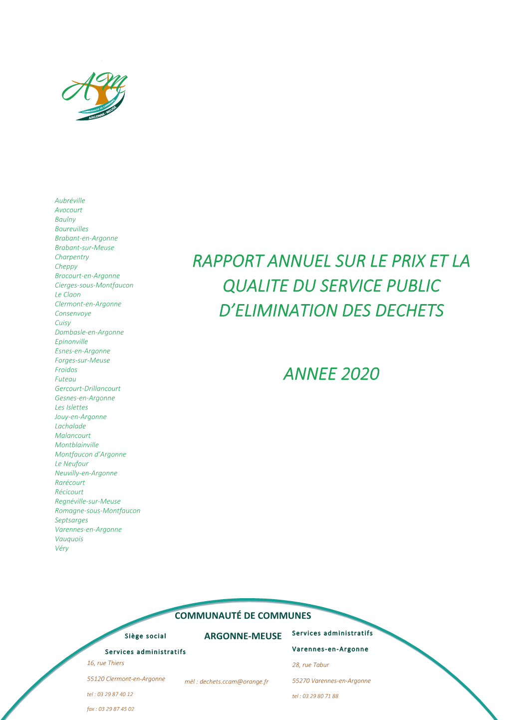 Rapport Annuel Dechets CCAM 2020