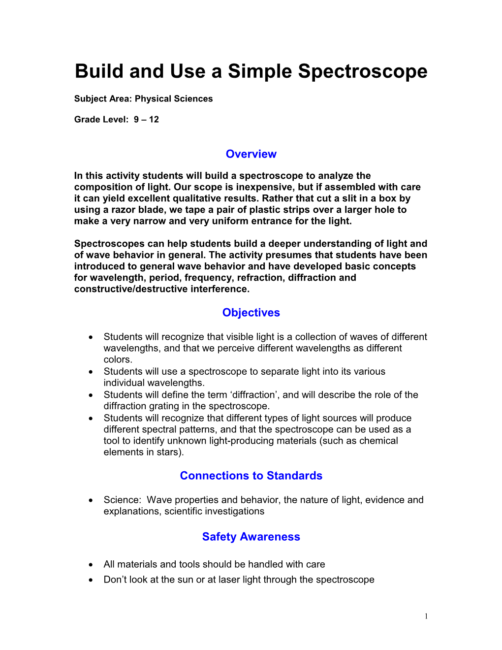 Spectroscopy in A