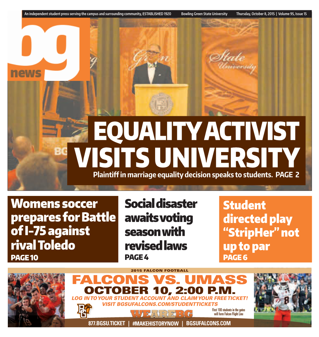 VISITS UNIVERSITY Plaintif in Marriage Equality Decision Speaks to Students