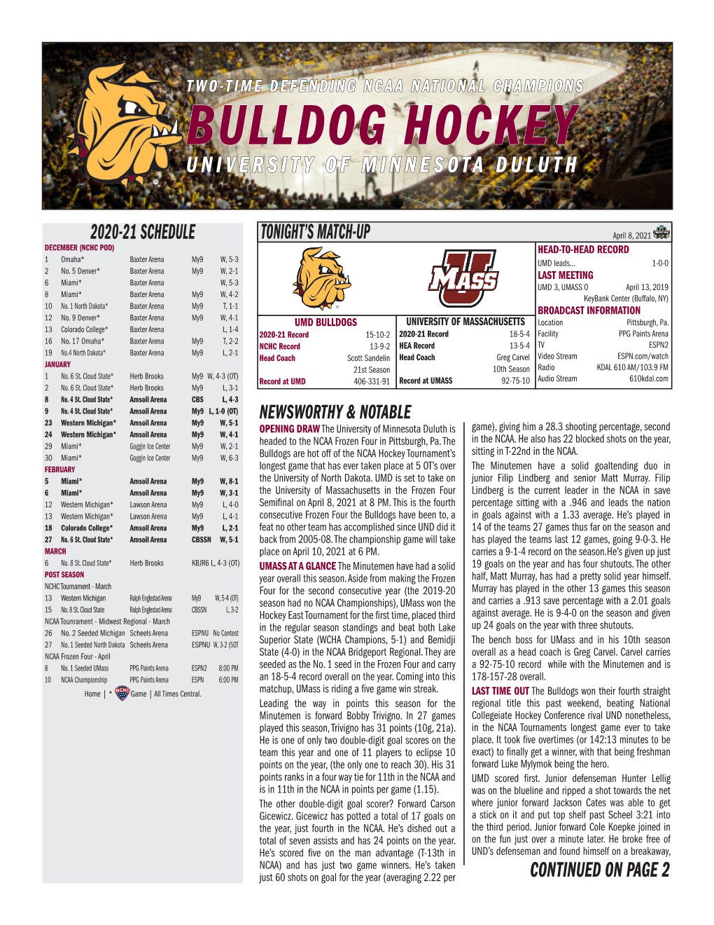 Bulldog Hockey University of Minnesota Duluth