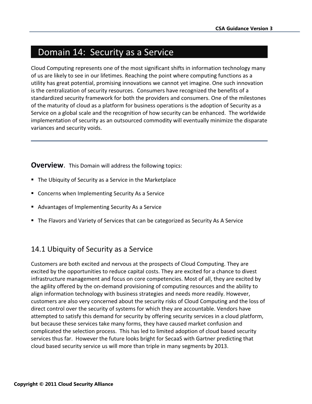 Domain 14: Security As a Service