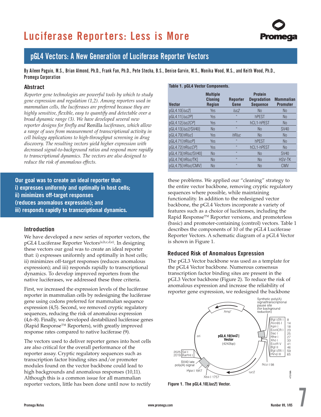 Luciferase Reporters: Less Is More