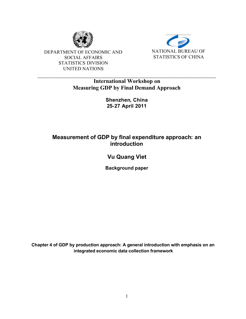 Measuring GDP by Final Expenditure Approach