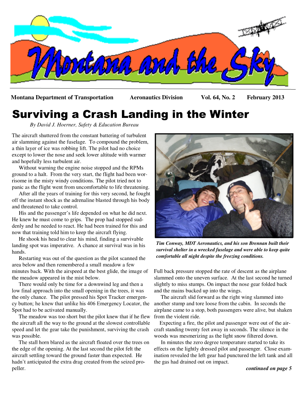Montana and the Sky Newsletter February 2013