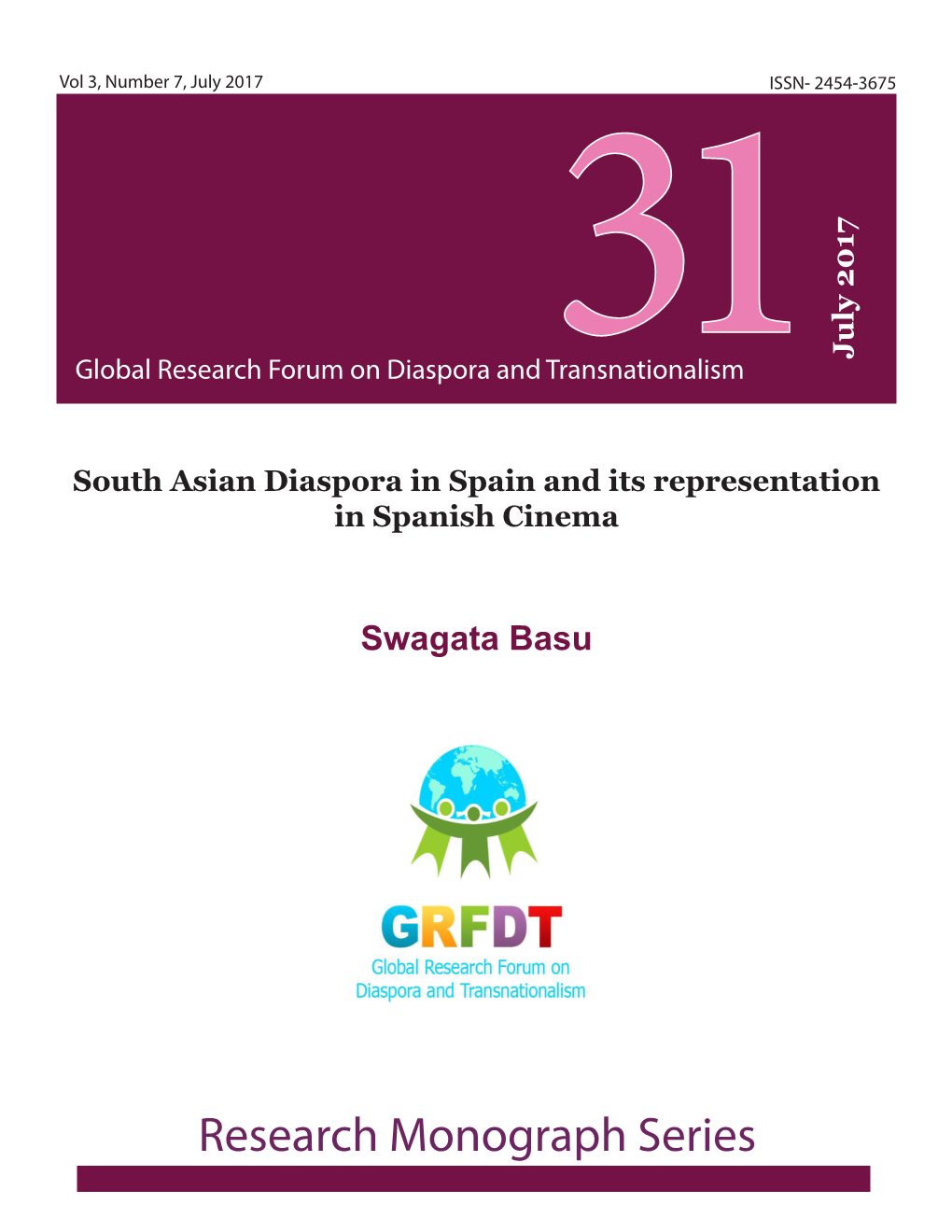 South Asian Diaspora in Spain and Its Representation in Spanish Cinema