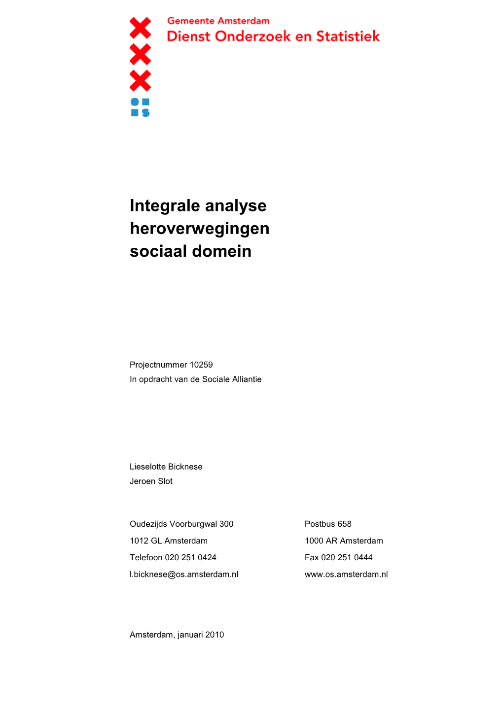 DEF Rapportage Integrale Analyse Heroverwegingen