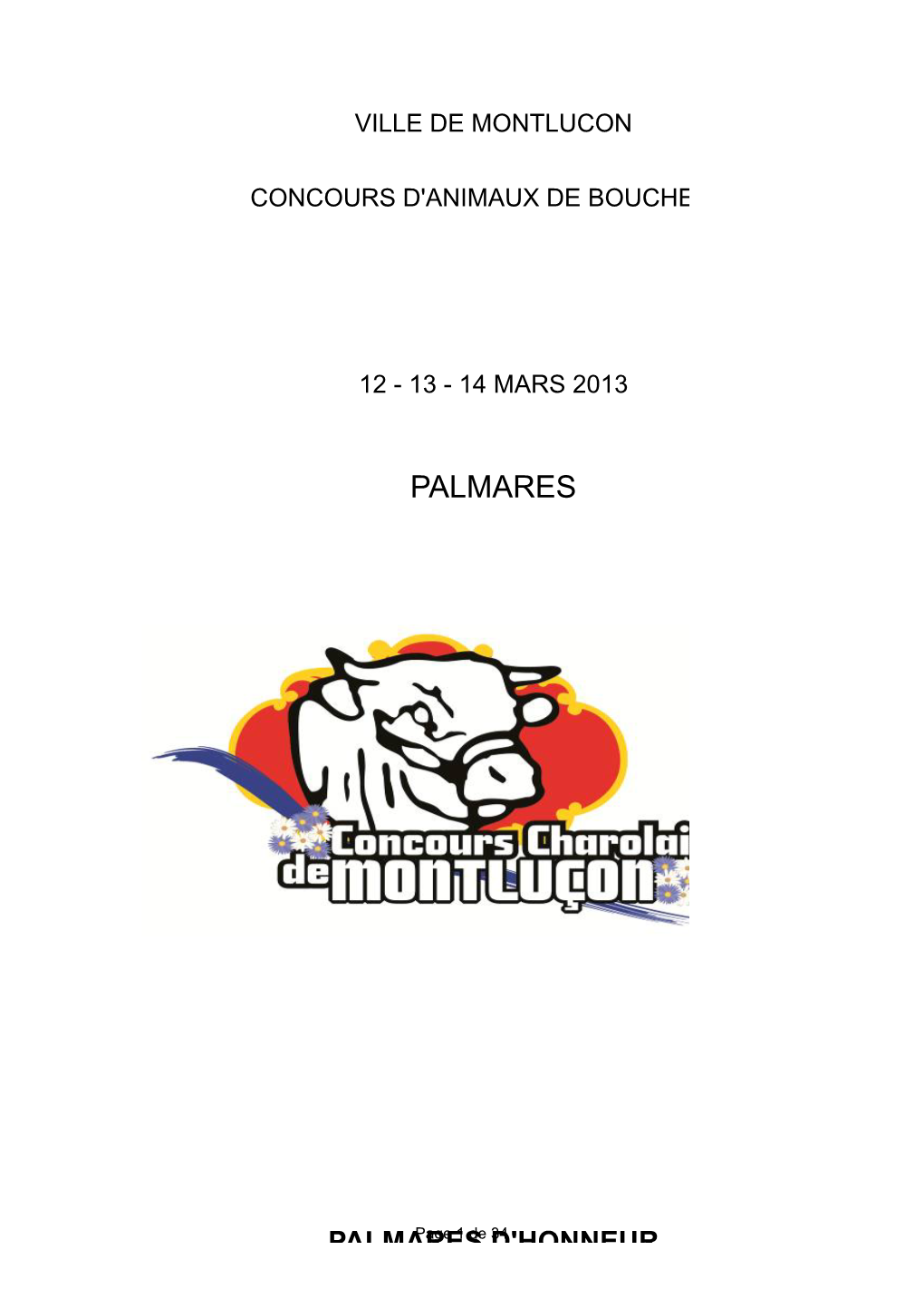 Palmares Montlucon 2013