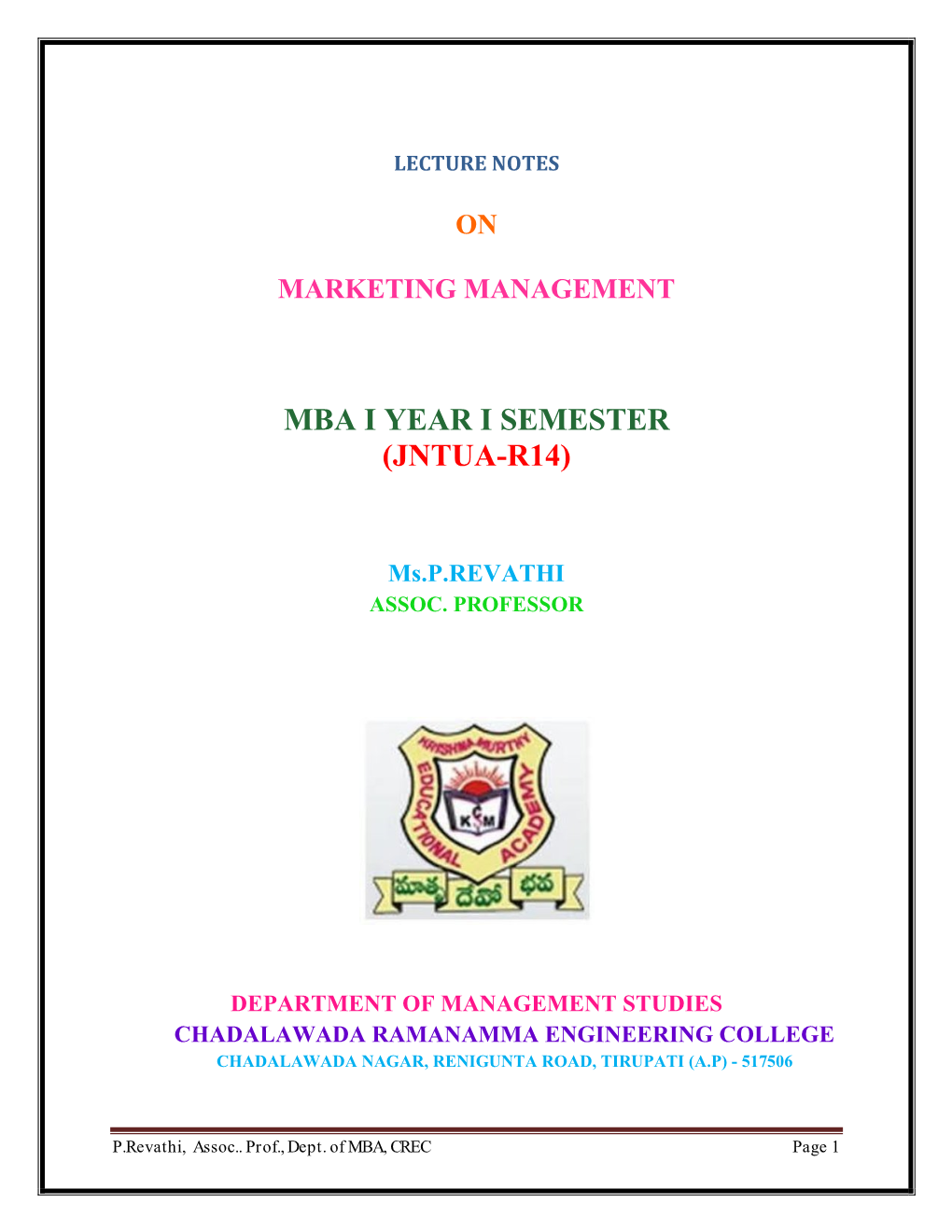 Marketing Management