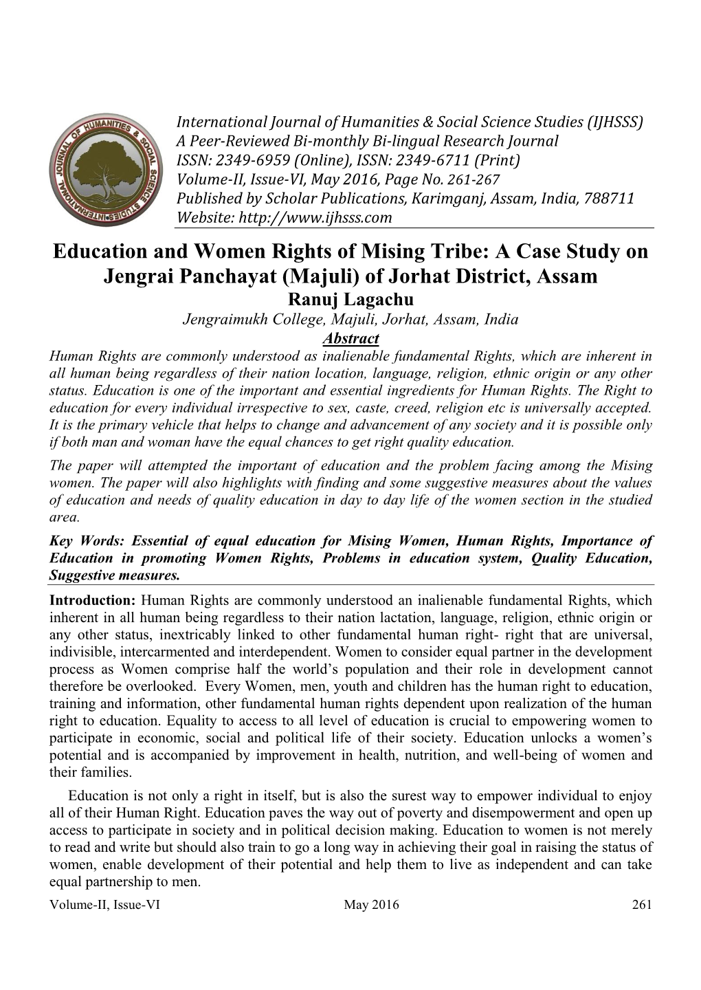 A Case Study on Jengrai Panchayat (Majuli) of Jorhat District, Assam