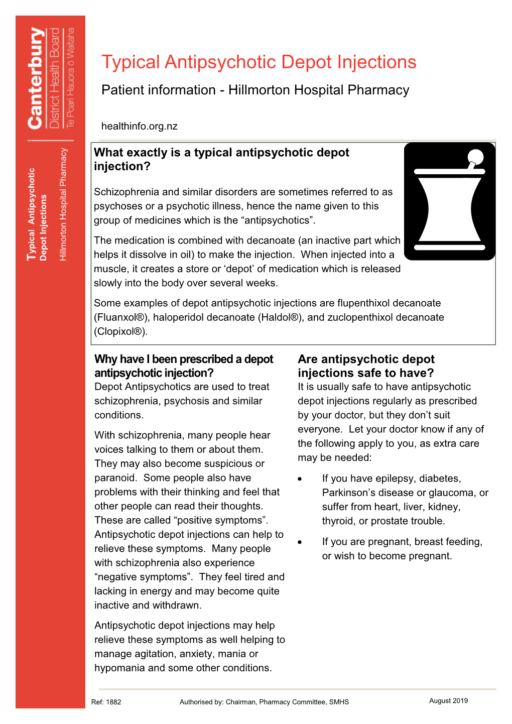 Typical Antipsychotic Depot Injections Patient Information - Hillmorton Hospital Pharmacy