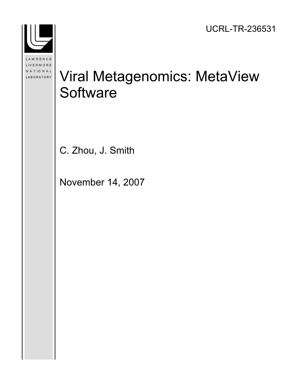 Viral Metagenomics: Metaview Software