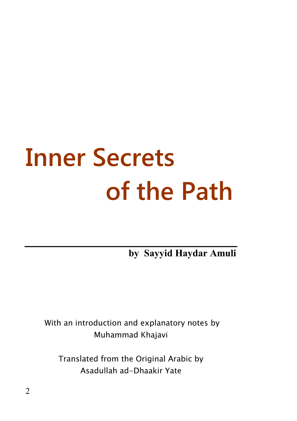 Inner Secrets of the Path