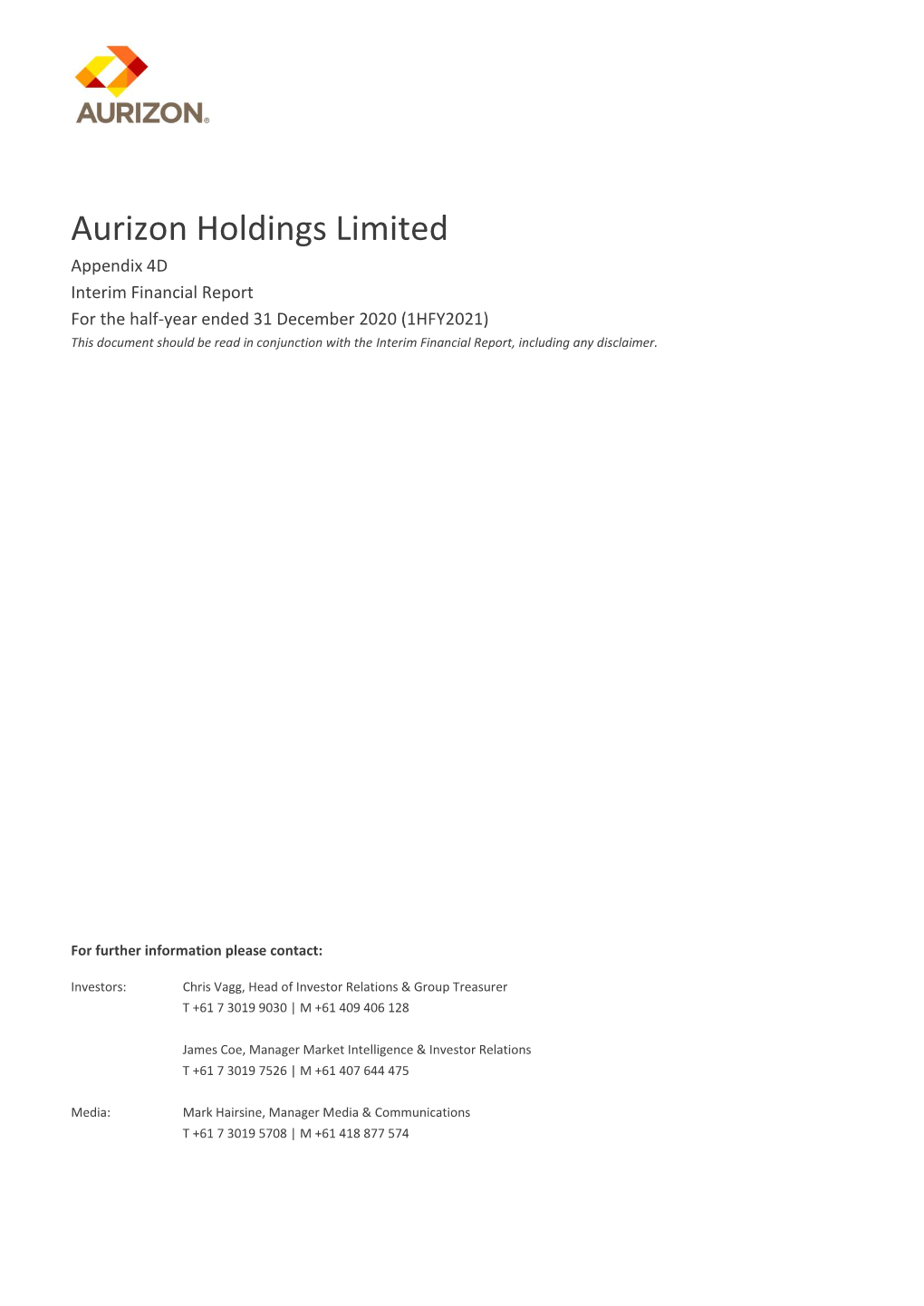 Aurizon Holdings Limited