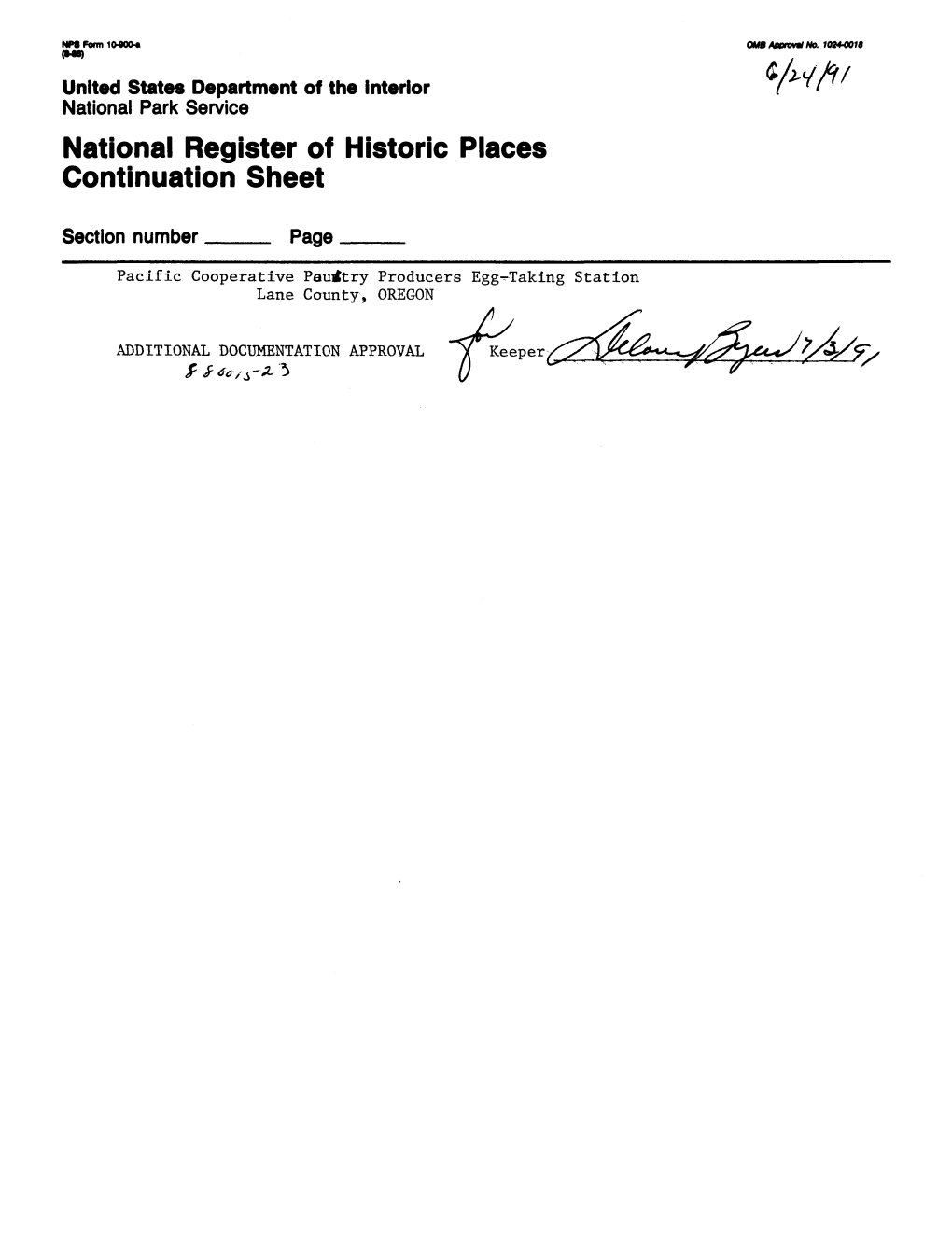 National Register of Historic Places Continuation Sheet