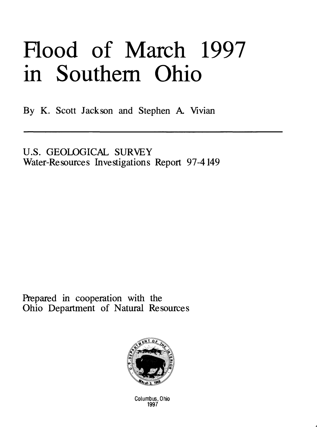 Flood of March 1997 in Southern Ohio