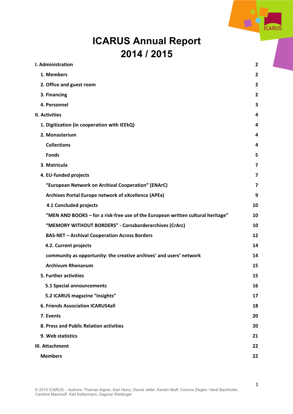 ICARUS Annual Report