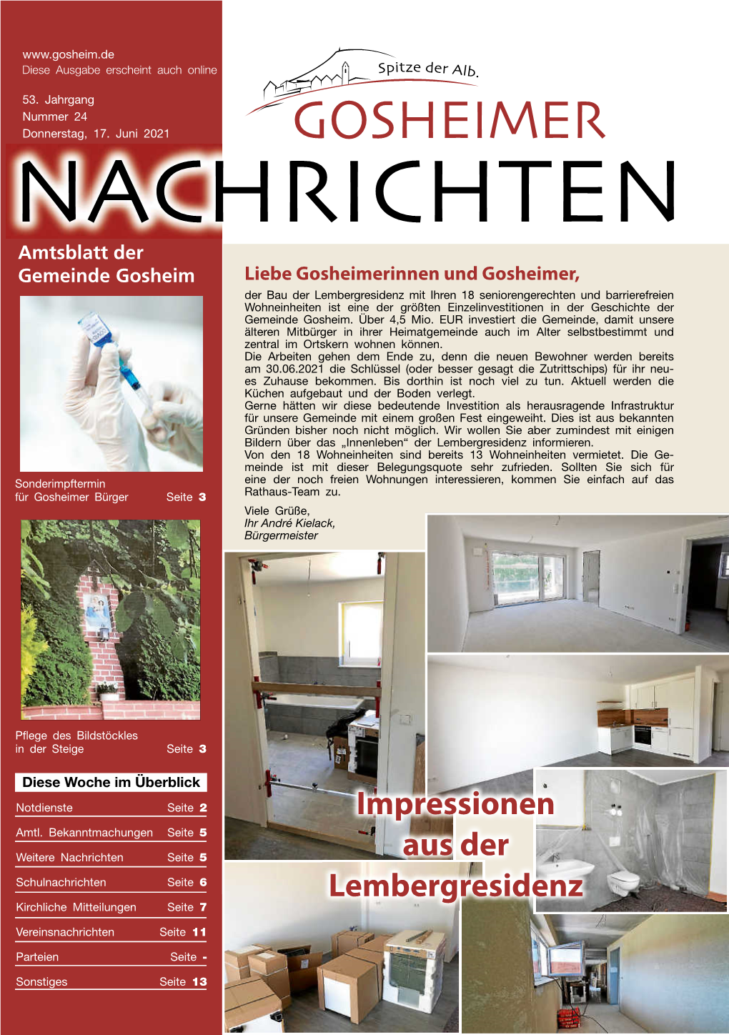 Amtsblatt Der Gemeinde Gosheim