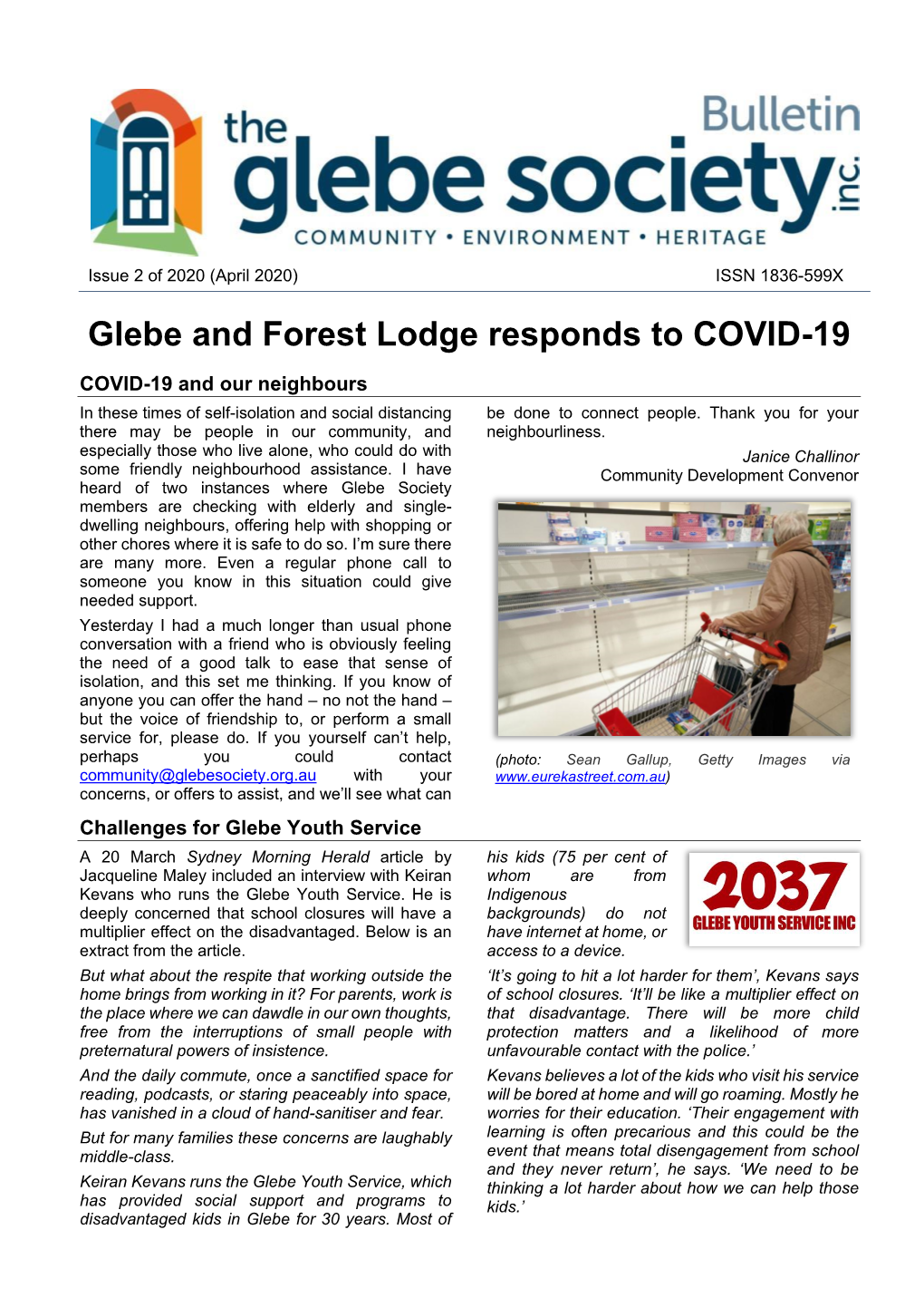 Glebe and Forest Lodge Responds to COVID-19