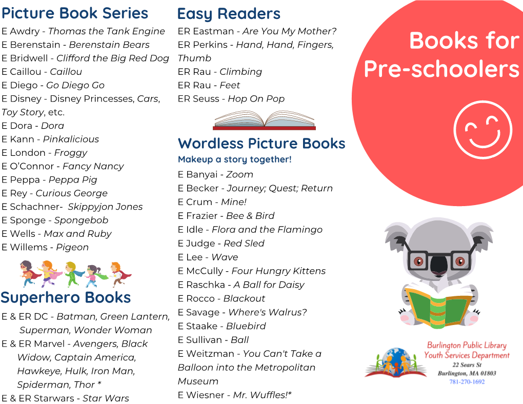 Preschool Book List