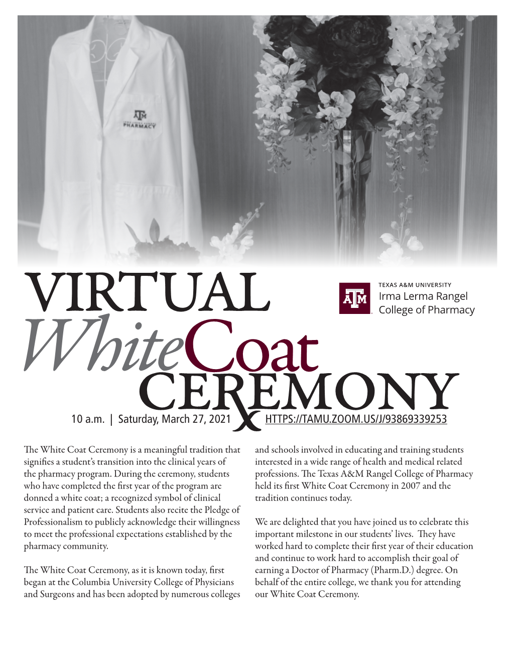 White Coat Ceremony Class of 2024 Program