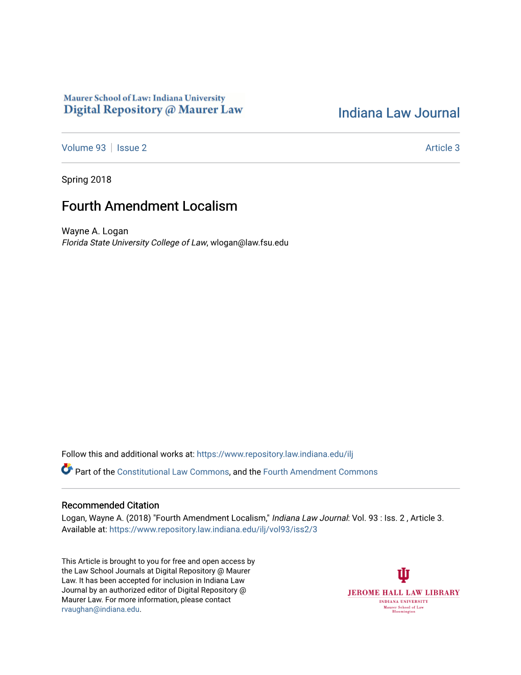 Fourth Amendment Localism